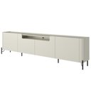 Ver imagem 5 de Rack para Sala de Estar Tv 85 Pol 4 Portas Pés Industrial Preto Alef I03 Luna - Lyam Decor