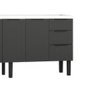 Ver mais imagens de Armário de Cozinha 194cm Gabinete Aço 4 Portas e 3 Gavetas:preto