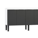 Ver imagem 6 de Armário de Cozinha 194cm Gabinete Aço 4 Portas e 3 Gavetas:preto