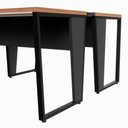 Ver imagem 5 de Mesa Escrivaninha Dupla 30mm Pés Metal com Régua para Tomadas F5 Office Cor:Nogal com Preto
