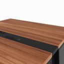 Ver imagem 6 de Mesa Escrivaninha Dupla 30mm Pés Metal com Régua para Tomadas F5 Office Cor:Nogal com Preto