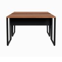 Ver imagem 4 de Mesa Escrivaninha Dupla 30mm Pés Metal com Régua para Tomadas F5 Office Cor:Nogal com Preto