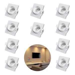 - 10 Spot Quadrado 7w Embutir Sanca Direcionavel Mr11 Dicroica