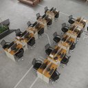Ver imagem 1 de Estação de Trabalho 20 Lugares Smart Office 20 Mesas 16 Armários Livreiro - Off White e Cedro