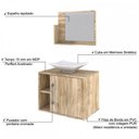 Ver imagem 4 de Armário de Banheiro com Cuba e Espelho 1 Porta 2 Prateleiras Carvalho 13689 - Compace