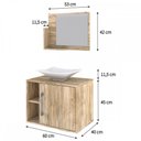 Ver imagem 3 de Armário de Banheiro com Cuba e Espelho 1 Porta 2 Prateleiras Carvalho 13689 - Compace