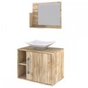 Ver imagem 2 de Armário de Banheiro com Cuba e Espelho 1 Porta 2 Prateleiras Carvalho 13689 - Compace