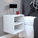 Ver imagem 1 de Mesa de Cabeceira Mesinha Suspensa Retrô Criado Quarto Nicho - Branco