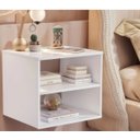 Ver imagem 2 de Mesa de Cabeceira Mesinha Suspensa Retrô Criado Quarto Nicho - Branco