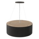Ver imagem 4 de Lustre Pendente Madeira Redondo Preto 70cm - Preto