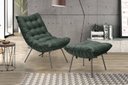 Ver imagem 1 de Poltrona Decorativa Costela com Puff Adão Preto - Verde