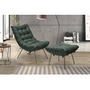 Ver imagem 1 de Poltrona Decorativa Costela com Puff Adão Preto - Verde