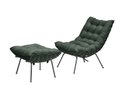 Ver imagem 3 de Poltrona Decorativa Costela com Puff Adão Preto - Verde