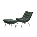 Ver imagem 3 de Poltrona Decorativa Costela com Puff Adão Preto - Verde