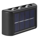 Ver imagem 1 de Arandela Solar Led 6 Fachos 3000k Preto Ip65 Resistente À Chuva para Iluminação Externa Moderna