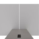 Ver imagem 4 de Mesa Reunião 2,70m com 2 Caixas de Tomadas e Painel Duplo de TV MDF-MDP Cinza Sagrado com Preto F5