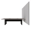 Ver imagem 3 de Mesa Reunião 2,70m com 2 Caixas de Tomadas e Painel Duplo de TV MDF-MDP Cinza Sagrado com Preto F5