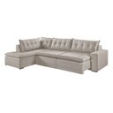 Ver imagem 4 de Sofá Retrátil 6 Lugares 296cm com Chaise a Esquerda de 91cm Presidente Bege Cru