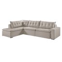 Ver imagem 2 de Sofá Retrátil 6 Lugares 296cm com Chaise a Esquerda de 91cm Presidente Bege Cru