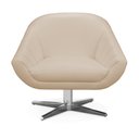 Ver imagem 4 de Kit 2 Poltronas Giratória Giovana Corino Base Cromada - D'Rossi - Bege