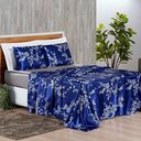 Ver imagem 4 de Jogo Cama Lençol Vine Queen Cetim Estampado Alto Brilho 4 Peças - Azul Egípcio Floral