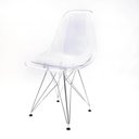 Ver imagem 1 de Cadeira Eames Dsr Cristal Policarbonato Base Eiffel Cromada