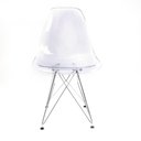 Ver imagem 2 de Cadeira Eames Dsr Cristal Policarbonato Base Eiffel Cromada