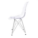 Ver imagem 3 de Cadeira Eames Dsr Cristal Policarbonato Base Eiffel Cromada