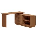 Ver imagem 1 de Mesa Escrivaninha com Cômoda Rocher 3 Gavetas 2 Nichos Freijó - Pnr Móveis