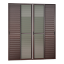 Ver imagem 1 de Porta Correr Venez.6F.Móv.210x240 Elite c/Fecho Aut.V.Lis.Marrom Corten Brimak