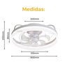 Ventilador de Teto Controle Remoto Bluetooth Led 3 Cores - Branco - 4