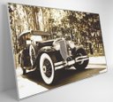 Ver imagem 3 de Quadro Carro Clássico Preto e Branco - 60x40 Cm - Vidro Impresso