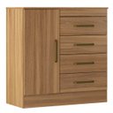 Ver imagem 2 de Cômoda Montevidéu 1 Porta 4 Gavetas 91 Cm - Comoda para Quarto - Demobile:amêndola