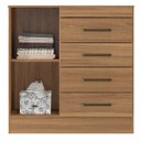 Ver imagem 3 de Cômoda Montevidéu 1 Porta 4 Gavetas 91 Cm - Comoda para Quarto - Demobile:amêndola