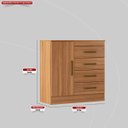 Ver imagem 4 de Cômoda Montevidéu 1 Porta 4 Gavetas 91 Cm - Comoda para Quarto - Demobile:amêndola