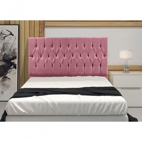 Cabeceira Solteiro 0,90m Madrid Suede Rosa