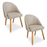 Kit 02 Cadeiras Jantar Bela Suede Pés Palito Castanho - Pallazio Bege - 1