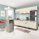 Ver imagem 1 de Cozinha Modulada Completa Max 262cm Balcão Tampo Bancada Ilha Armário Mdp Cinza Champanhe - Clicklar