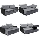 Ver imagem 2 de Sofá sem Caixa Retrátil Baú 1,55m Cama Inbox Grace Tecido Linho e Courino Cinza Escuro