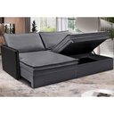 Ver imagem 1 de Sofá sem Caixa Retrátil Baú 1,55m Cama Inbox Grace Tecido Linho e Courino Cinza Escuro