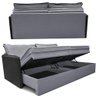 Sofá sem Caixa Retrátil Baú 1,55m Cama Inbox Grace Tecido Linho e Courino Cinza Escuro - 7