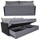 Ver imagem 7 de Sofá sem Caixa Retrátil Baú 1,55m Cama Inbox Grace Tecido Linho e Courino Cinza Escuro