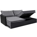 Ver mais imagens de Sofá sem Caixa Retrátil Baú 1,55m Cama Inbox Grace Tecido Linho e Courino Cinza Escuro