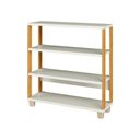 Ver imagem 2 de Balcão Escritório C/ 4 Prateleiras Industrial 100% Mdf Cor:off White com Freijó