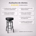 Ver imagem 7 de Conjunto 3 Banquetas Giratória Bar para Bancada Média Altura 65cm Cor Preto Assento Preto Poltronas