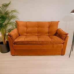 Sofá Small 3 Lugares Conforto 160cm Suede Cobre Herrero Decor - 3