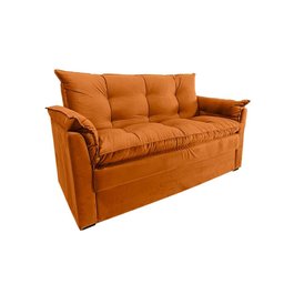 Sofá Small 3 Lugares Conforto 160cm Suede Cobre Herrero Decor - 2