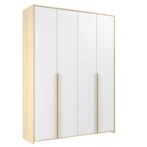 Guarda-Roupa de Bebê 4 Portas Modulado Bege/Branco/Nature