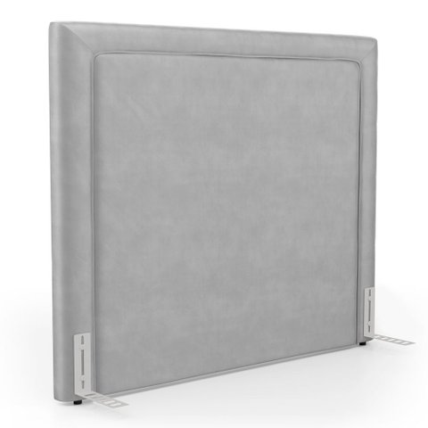 Cabeceira Cama Box Casal Padrão Alba 140cm com Frame Veludo Cinza Claro - Desk Design