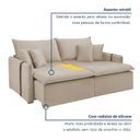 Ver imagem 5 de Sofá Cama Retrátil e Reclinável 3 Lugares Veludo Bege Claro Windson 220cm Yescasa